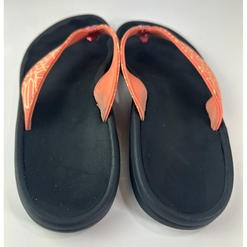 OluKai Ohana Flip Flop Sandals Orange Yellow 20110 Water Resist Women's Size 11 - Picture 9 of 16